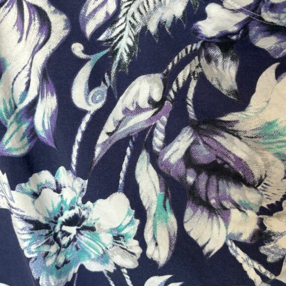 Soft Surroundings Wms Medium Purple Floral Dress Crossover Faux Wrap Cottagecore - Picture 6 of 9